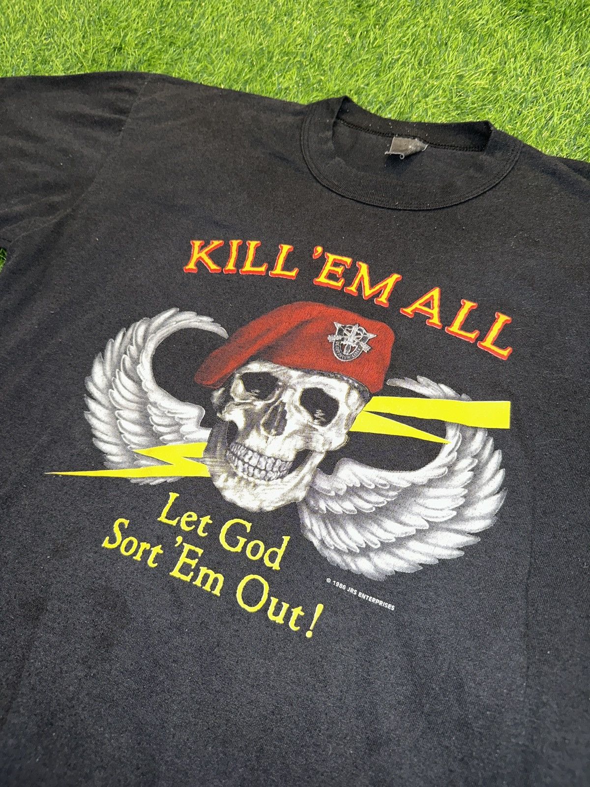 Vintage Vintage special forces 1986 kill em all tee shirt fits Large Size US L / EU 52-54 / 3 - 2 Thumbnail