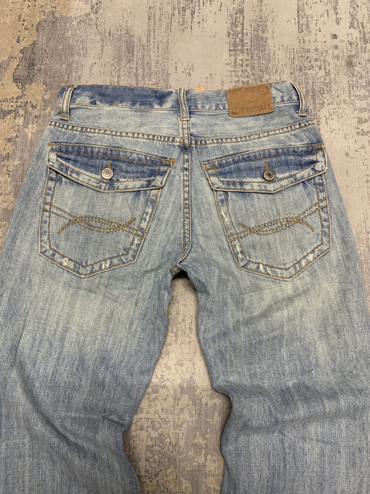 Japanese Brand Aeropostale flare jeans RUSTY distressed grunge stone wash Size US 32 / EU 48 - 9 Thumbnail