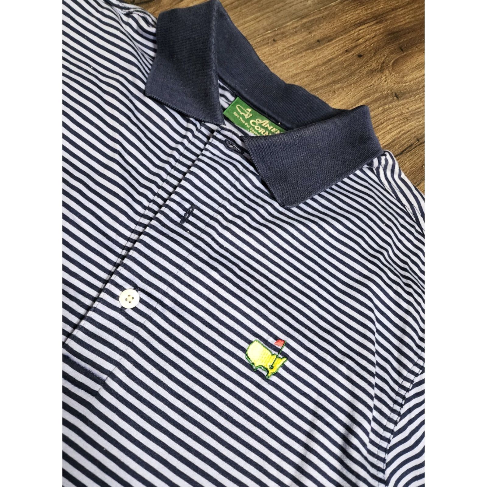 Vintage VINTAGE Amen Corner Polo Shirt M Blue Striped Golf The Masters Mens Size US M / EU 48-50 / 2 - 4 Thumbnail