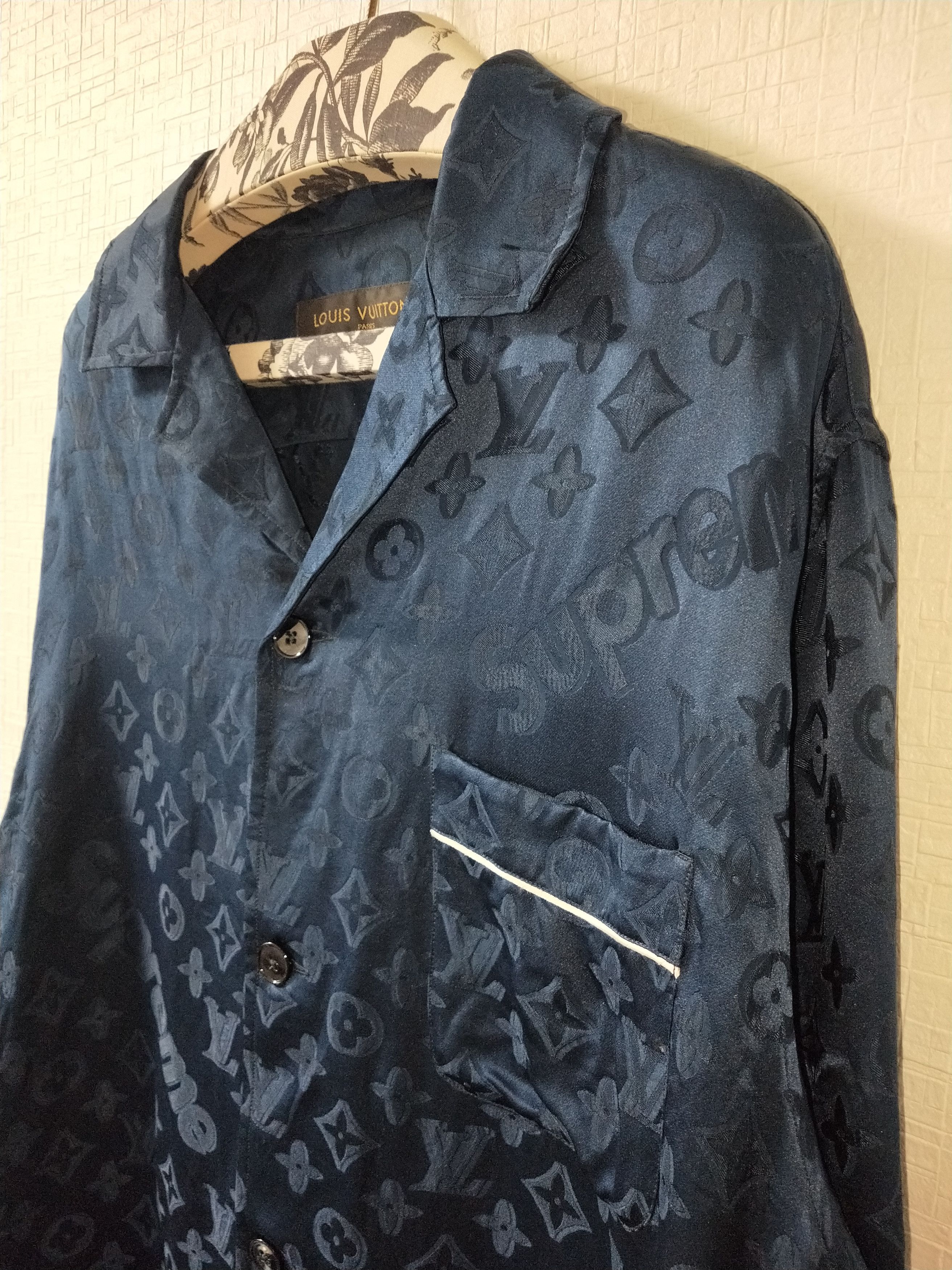 Louis Vuitton × Supreme Monogram Jacquard Silk Shirt Size US L / EU 52-54 / 3 - 3 Thumbnail
