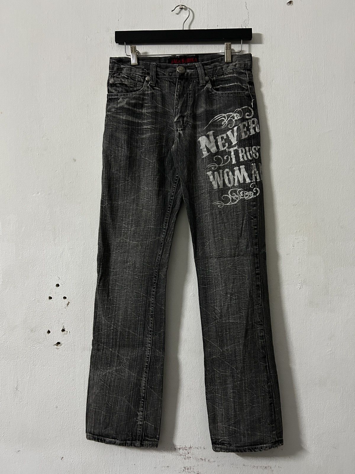 If Six Was Nine 2000’s Jack Serika Never trust women washed jeans punk Size US 28 / EU 44 - 1 Thumbnail