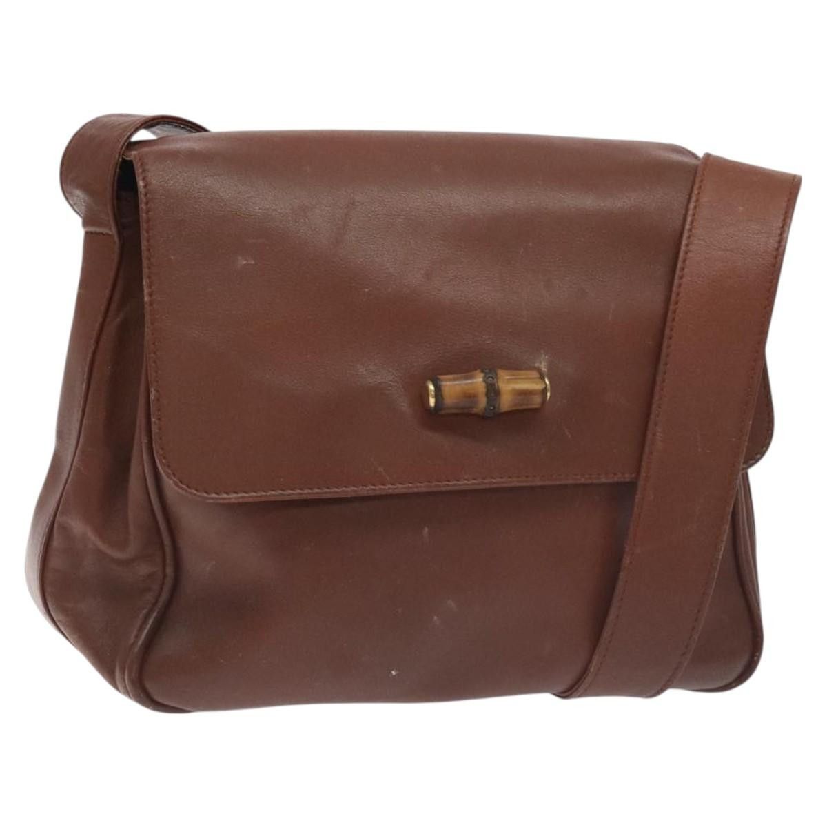 Gucci GUCCI Bamboo Shoulder Bag Leather Brown Gold 001 14 001 14 Size ONE SIZE - 1 Thumbnail
