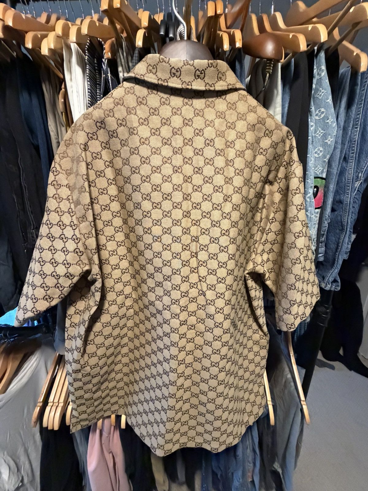 Gucci Gucci GG - Short Sleeve Button Up - Brown Size US M / EU 48-50 / 2 - 2 Thumbnail