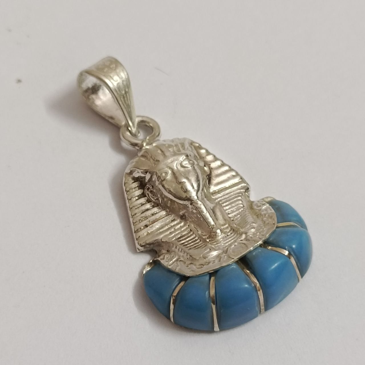Sterling Silver 925 Sterling Silver Egyptian Pharaoh pendant turquoise Size ONE SIZE - 2 Thumbnail