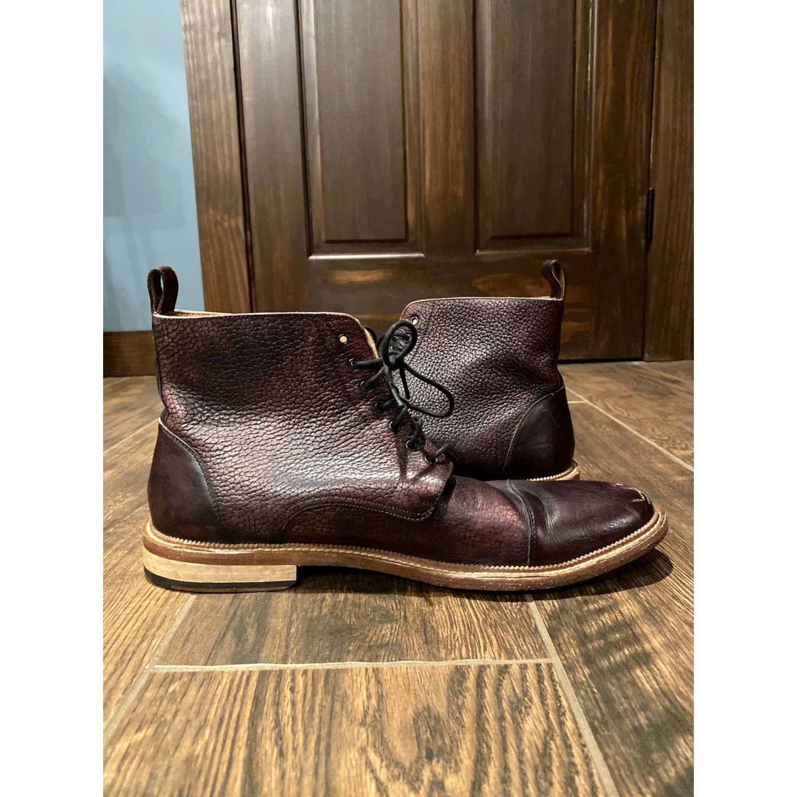 Drome TAFT Rome Boot Sz 46 Brown Pebbled Leather Made In Spain Size US 13 / EU 46 - 7 Thumbnail