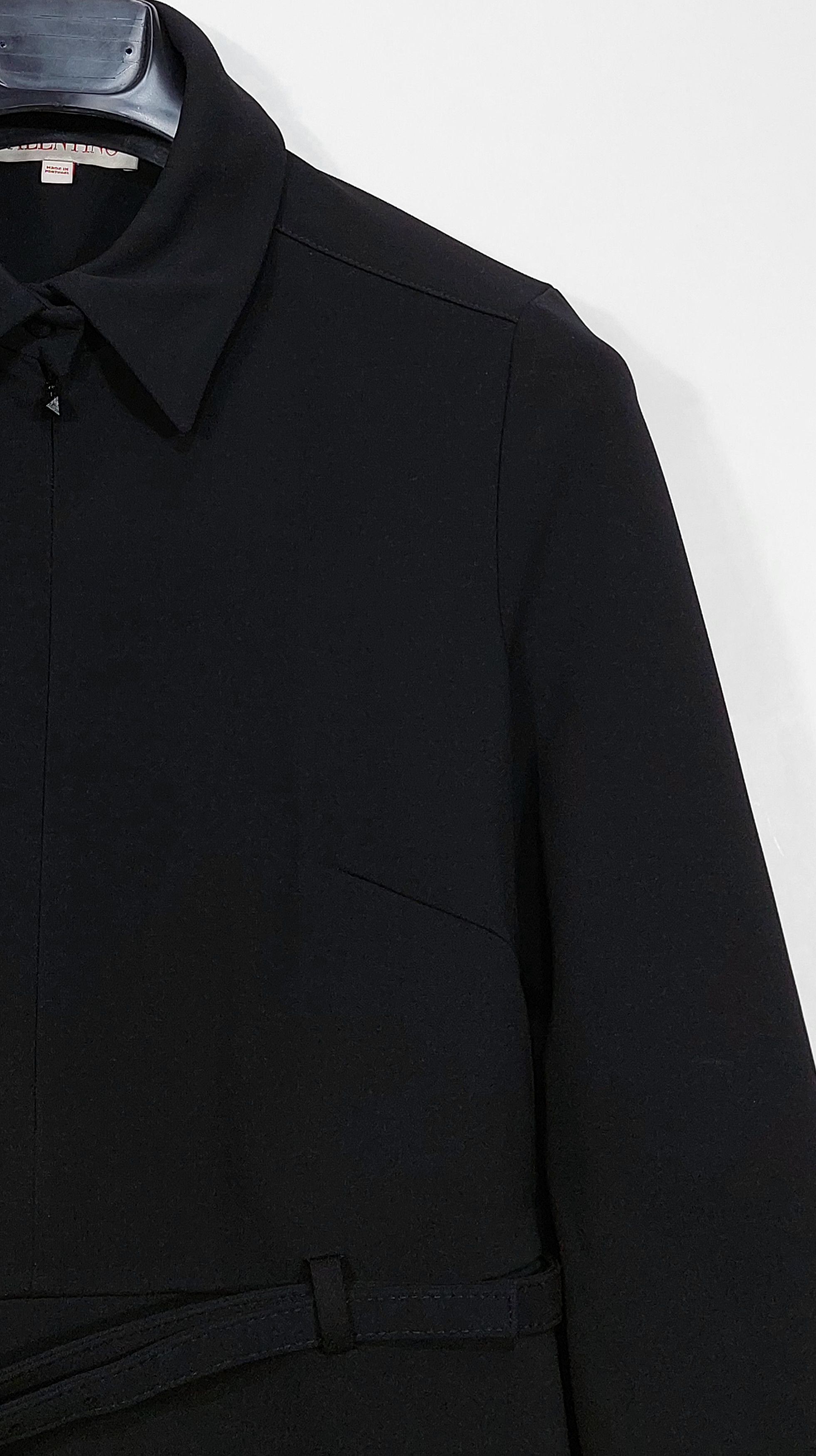RED Valentino belted viscose half zip LS mini dress - black 44 Size M / US 6-8 / IT 42-44 - 9 Thumbnail