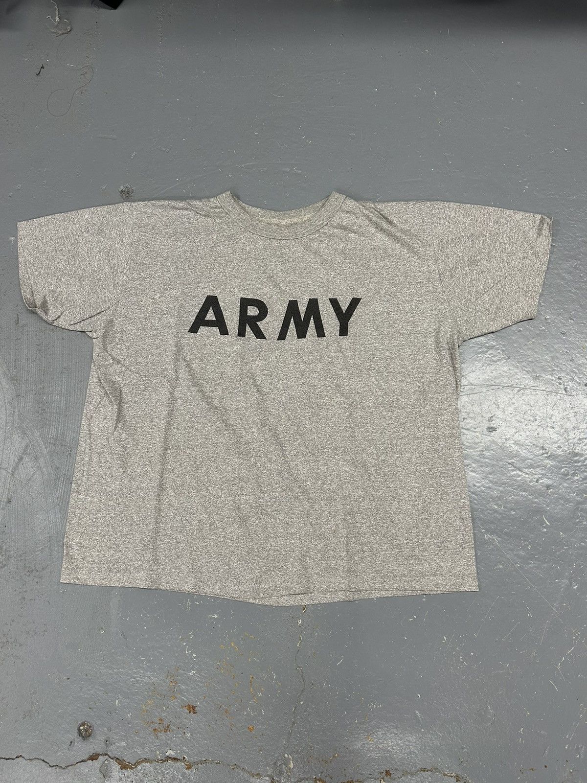 Vintage Crazy Vintage 90s Essential Grey Army Script Tee Shirt Size US XXL / EU 58 / 5 - 1 Thumbnail