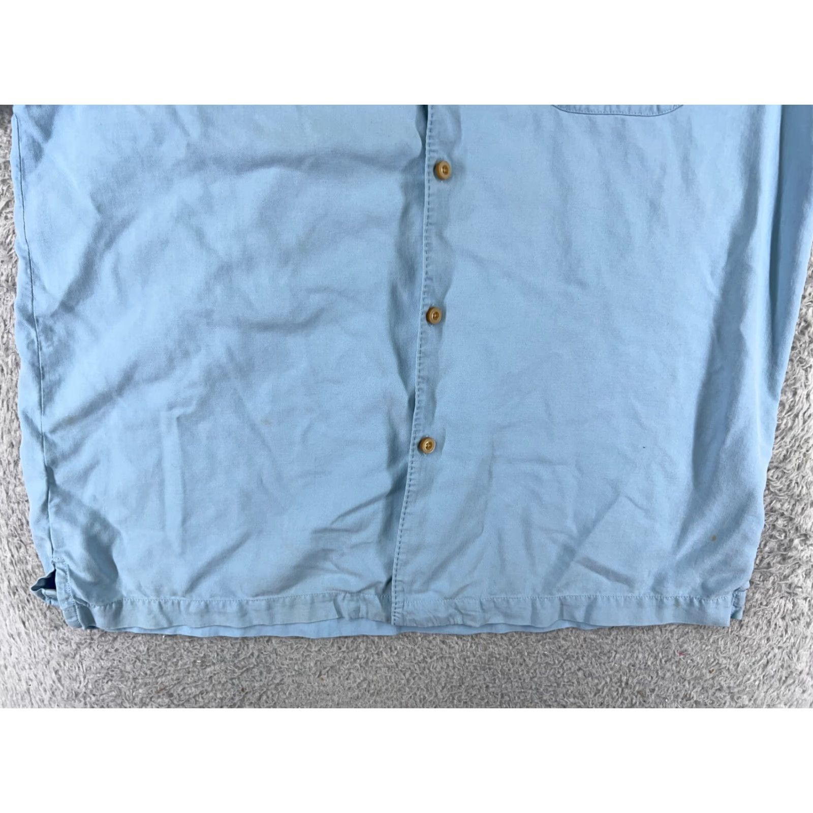 Tommy Bahama Tommy Bahama Shirt Men L Blue Button-Up Silk Hawaiian Vacation Resort Aloha Beach 40 in Chest Pockets Short Sleeve Button-Up, Casual, Travel Mens Size US L / EU 52-54 / 3 - 7 Thumbnail