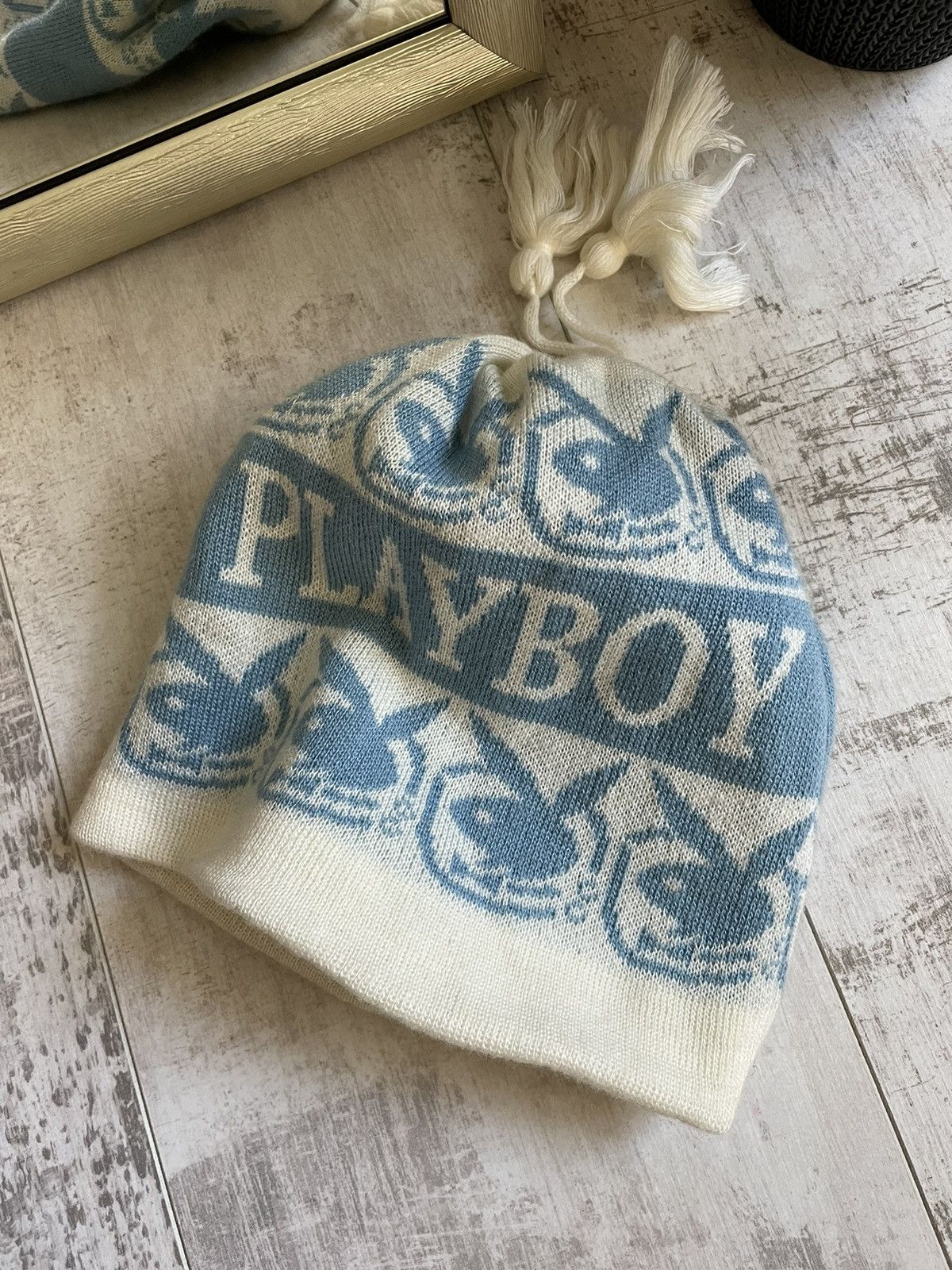 Japanese Brand × Playboy × Vintage Vintage Playboy Monogram Ski Hat Knit VERY RARE Size ONE SIZE - 2 Thumbnail