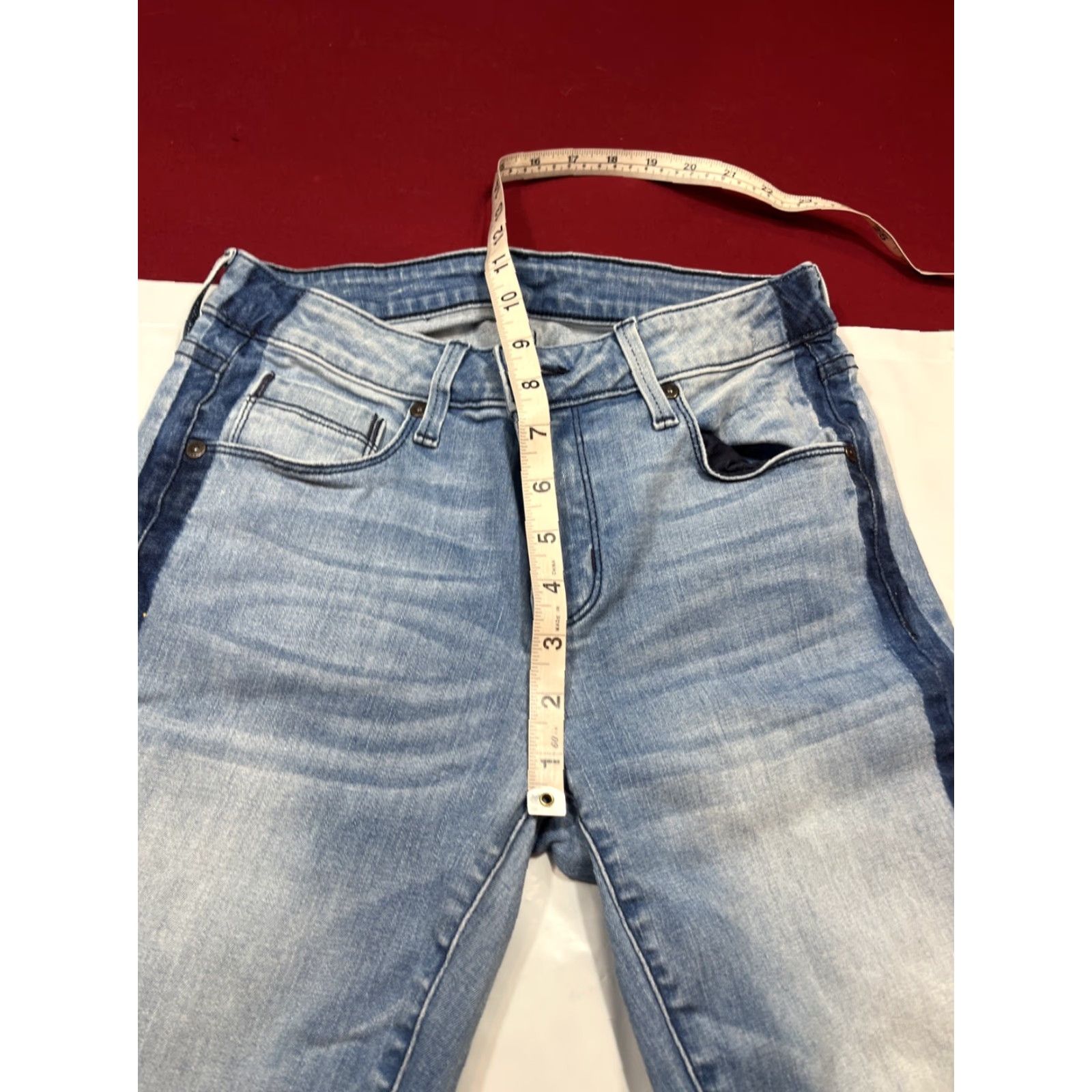 Parker Parker Smith Skinny Jeans Womens Sz 25 Blue Side Stripe Rise Mid Denim 5-Pocket Stretch Distressed No Vintage Bohemian Festival Hippie USA Pants Size 42" / US 20 - 7 Thumbnail