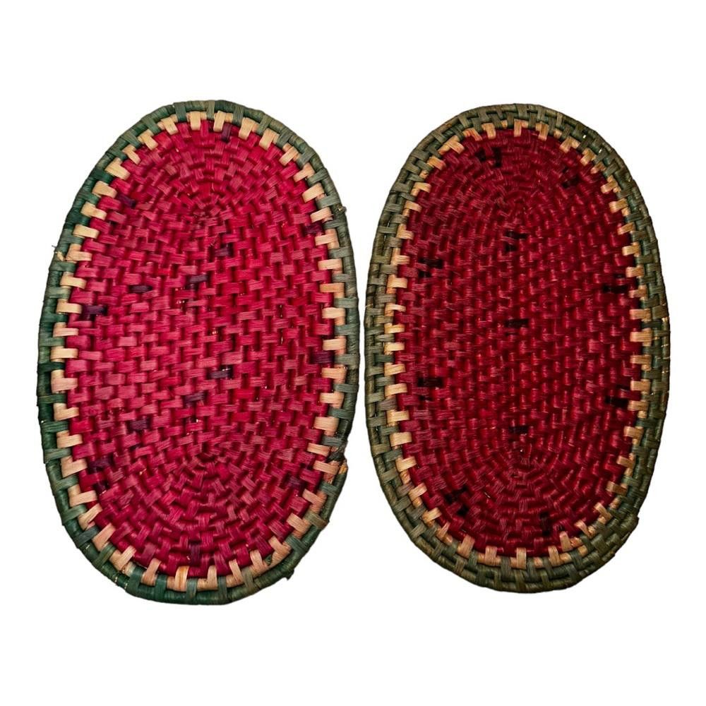 Designer Vintage Wicker Watermelon Place Mats Size ONE SIZE - 4 Thumbnail
