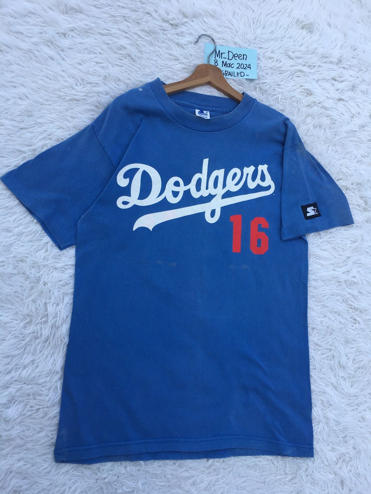 MLB Rare Vintage 90s Dodgers Spellout Tshirt Size US M / EU 48-50 / 2 - 3 Thumbnail