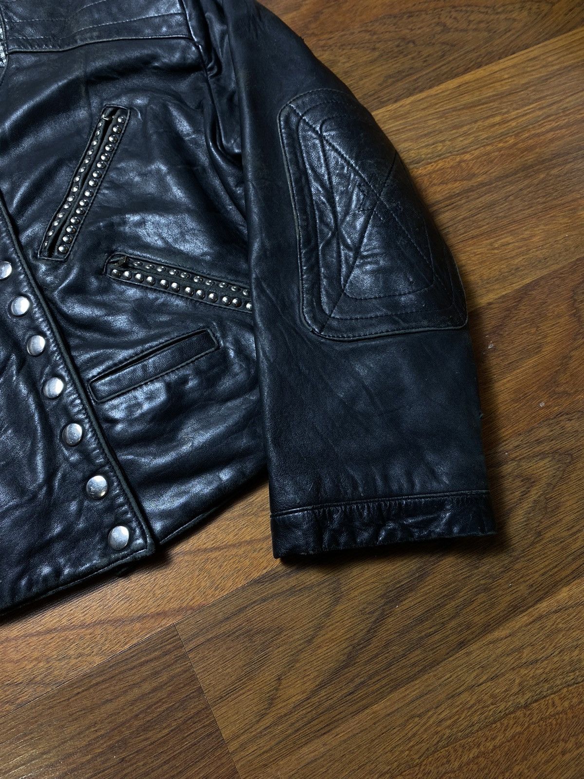 Leather Futuristic Vintage Japanese Style Flamingo Leather Jacket Size M / US 6-8 / IT 42-44 - 4 Thumbnail