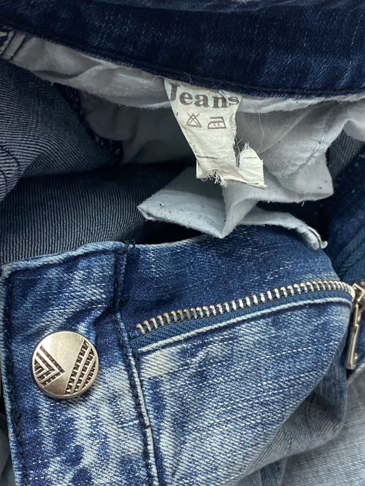 Jean Vintage Crazy Style BLACK ROCK Washed Denim Jeans Size US 41 - 9 Thumbnail