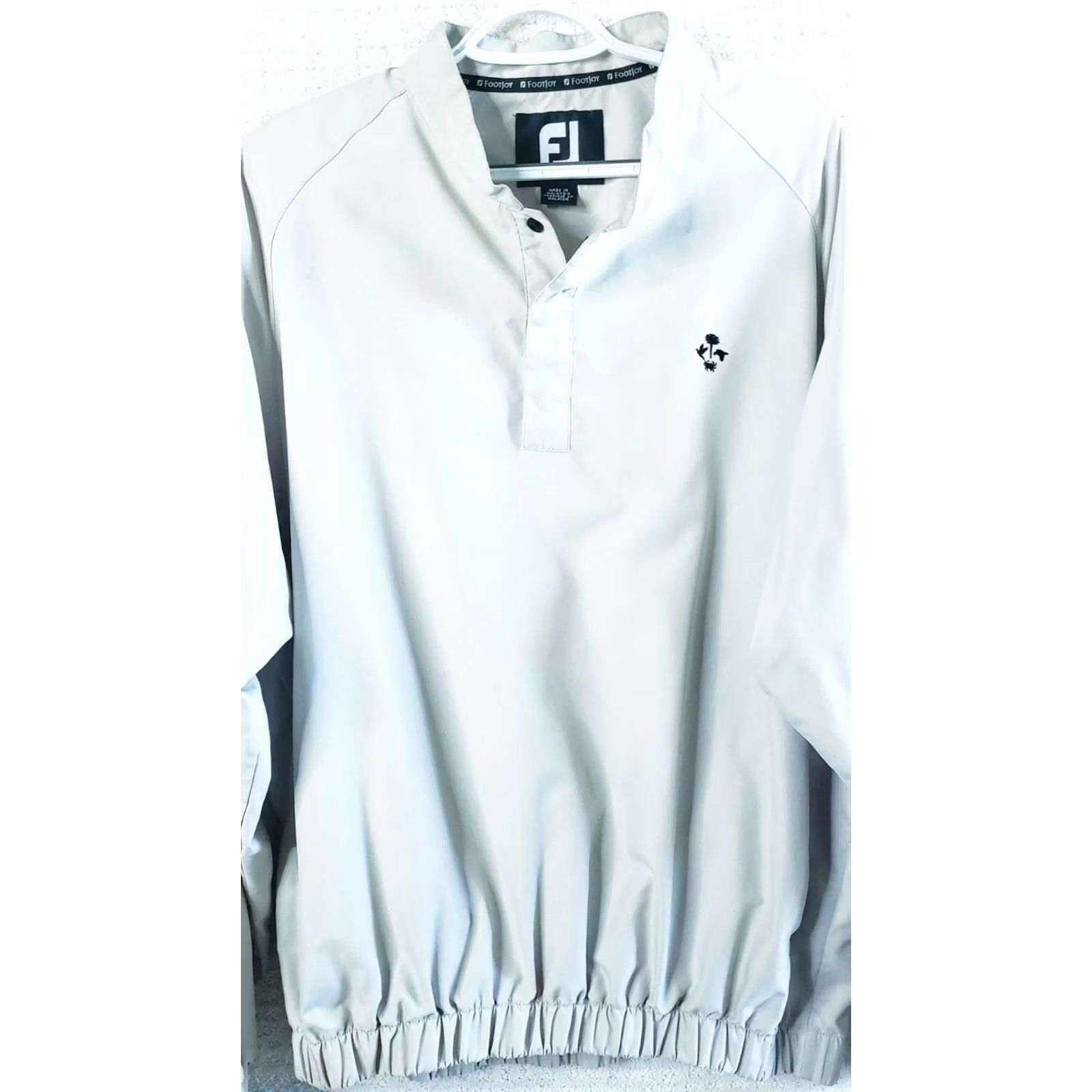 Footjoy FOOTJOY Golf Pullover Wind Jacket Men's Large Beige Long Sleeve 1/4 Snap Size US L / EU 52-54 / 3 - 2 Thumbnail