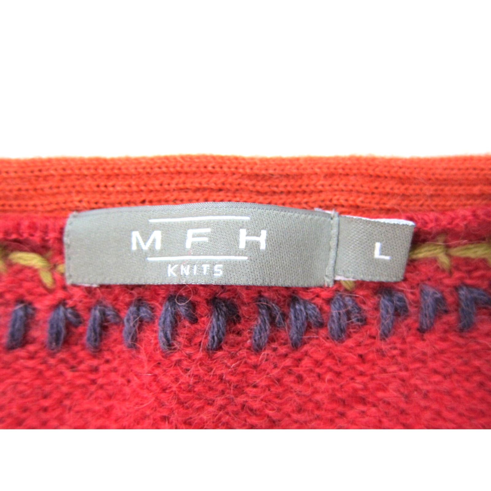 Vintage M F H Knits Cardigan Sweater Red M-L Size M / US 6-8 / IT 42-44 - 4 Thumbnail