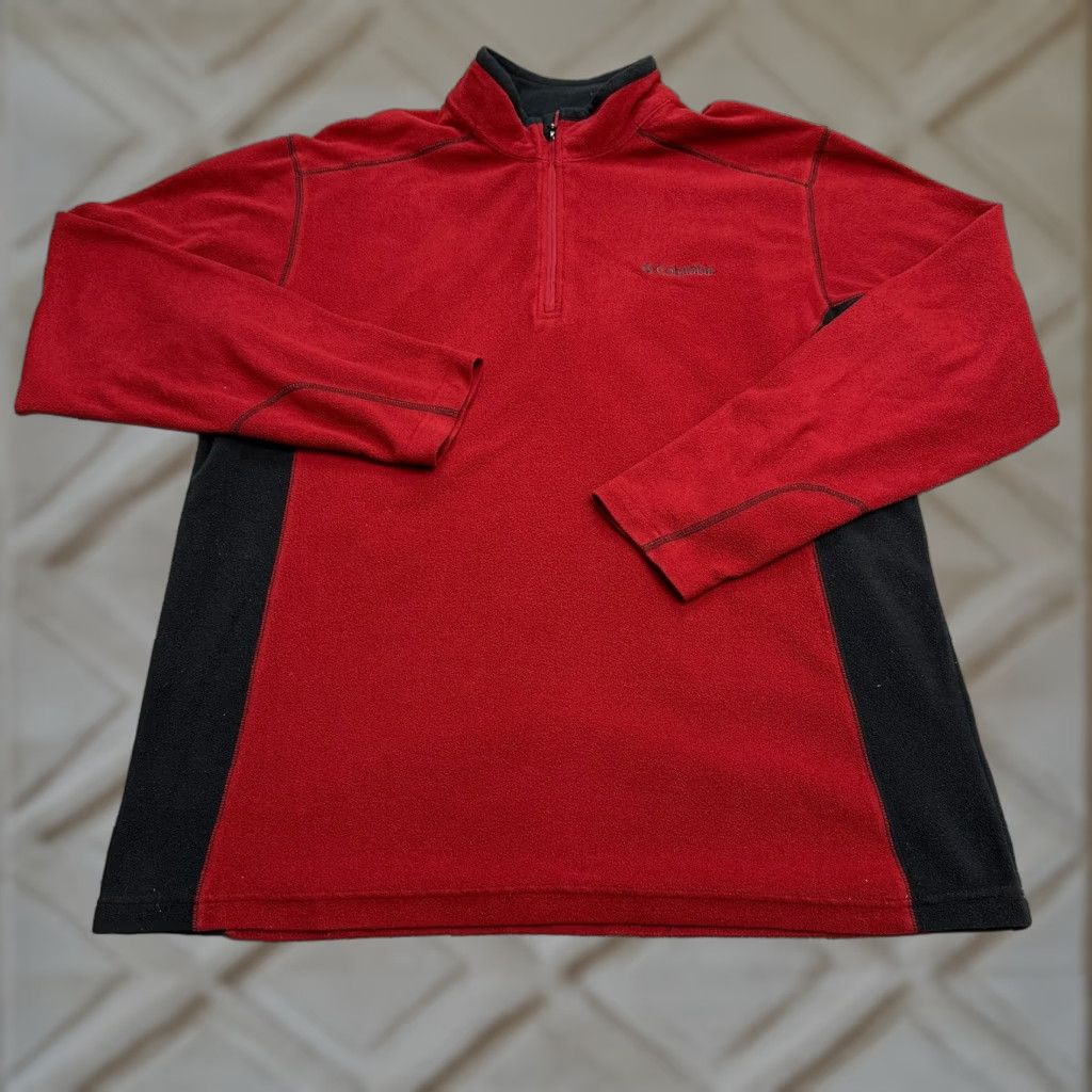 Vintage Columbia Klamath Range Fleece Jacket Mens Large Red Black 1/4 Zip Outdoor Hiking Size US L / EU 52-54 / 3 - 1 Thumbnail