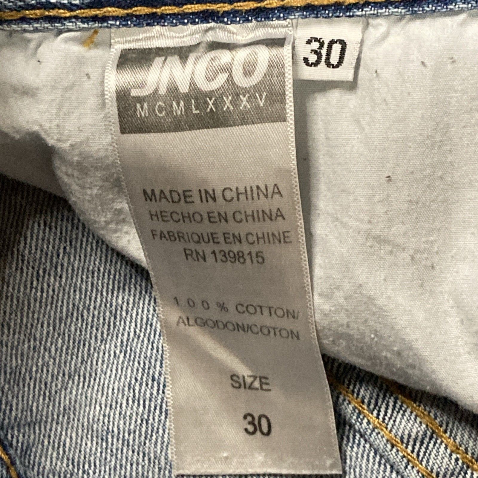 JNCO JNCO 85 "Anti Gov" Y2k Grunge Skater Denim Jeans Mens sz 30 Size US 30 / EU 46 - 3 Thumbnail
