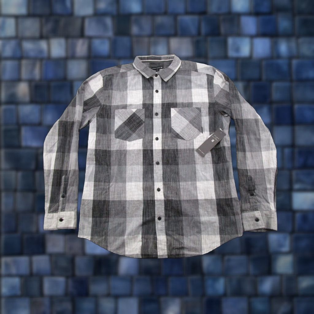 Vintage Ocean Current Mens Black Plaid Flannel Long Sleeve Button Up Shirt XL New Size US XL / EU 56 / 4 - 1 Thumbnail