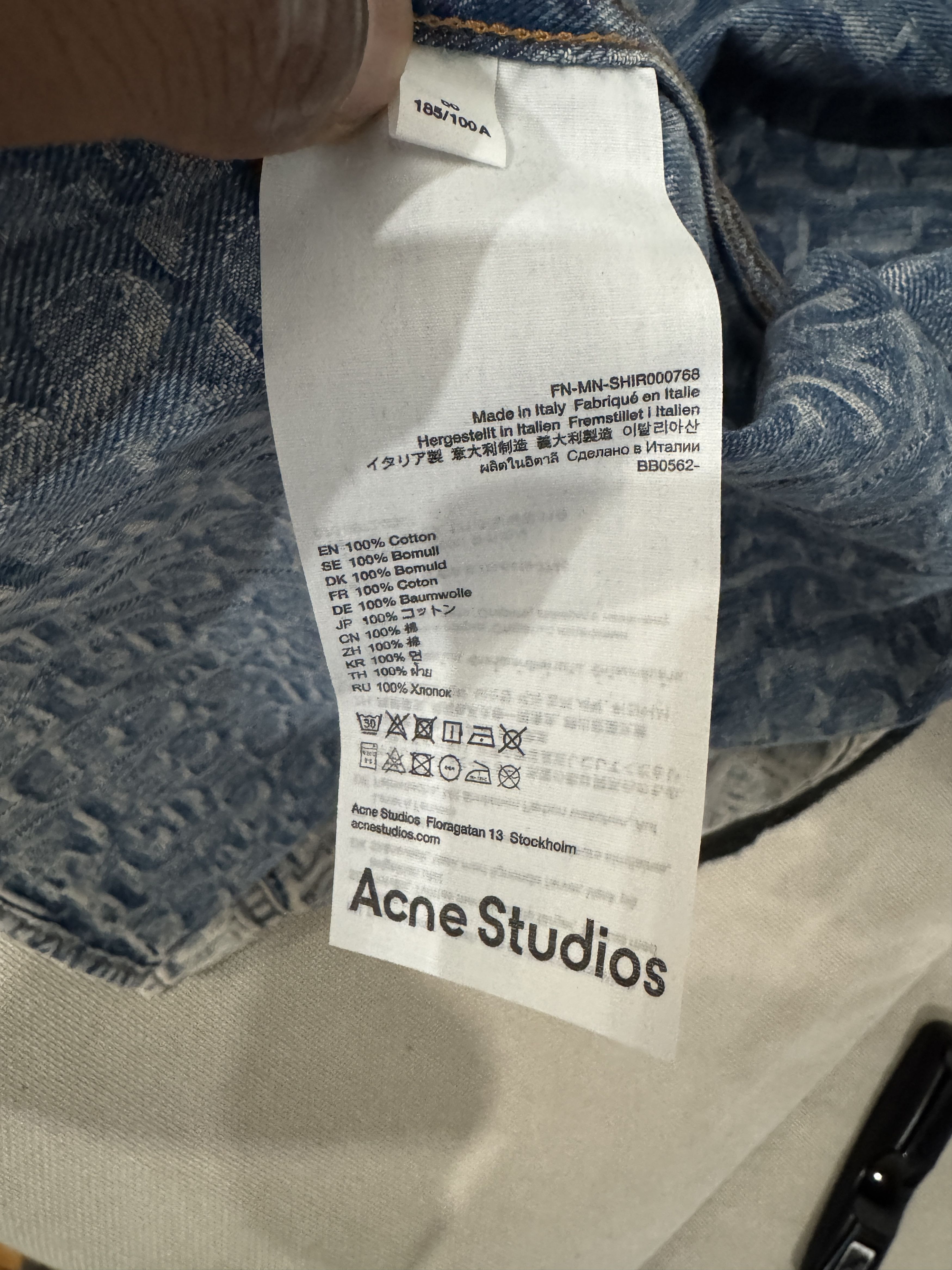 Acne Studios MONOGRAM DENIM SHIRT - RELAXED FIT Size US M / EU 48-50 / 2 - 5 Thumbnail