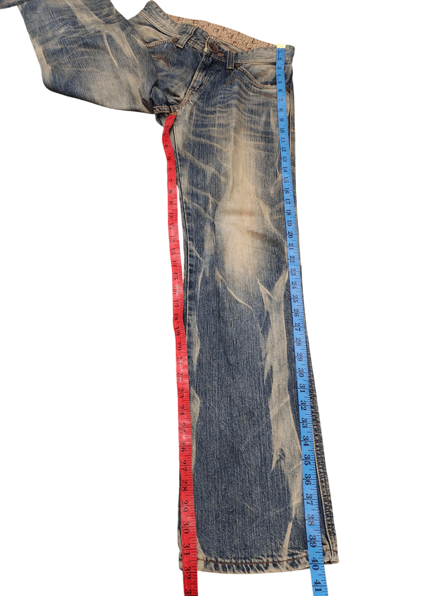 Number (N)ine × Undercover Vintage Edwin Japan Clawmark Distress Faded Denim Jeans Size US 29 - 15 Thumbnail
