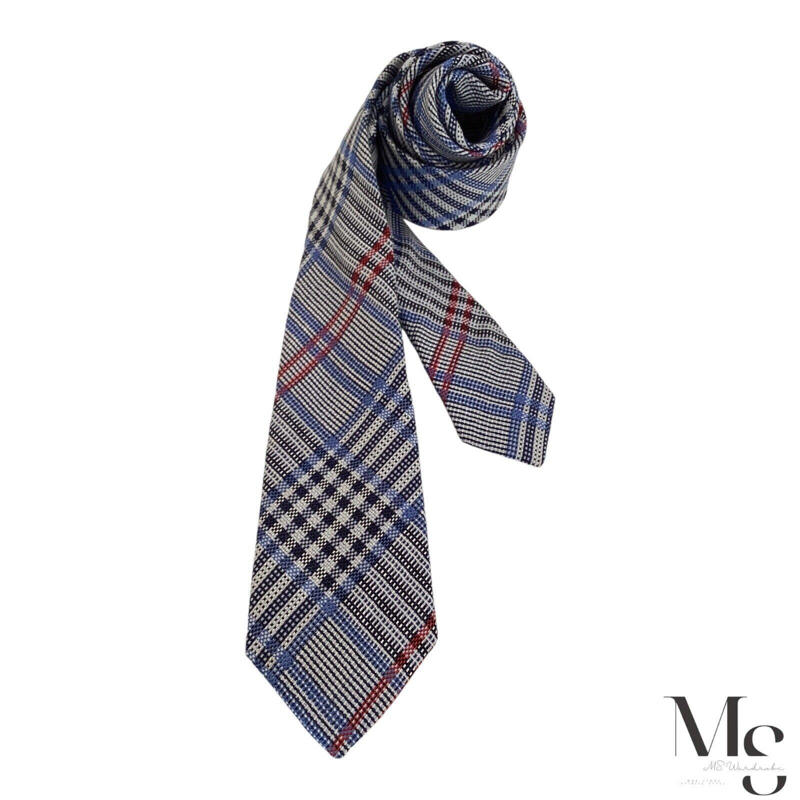 Other FRANCO BASSI XL Blue & Gray Plaids & Cheks Silk Blend Tie It Size ONE SIZE - 1 Thumbnail