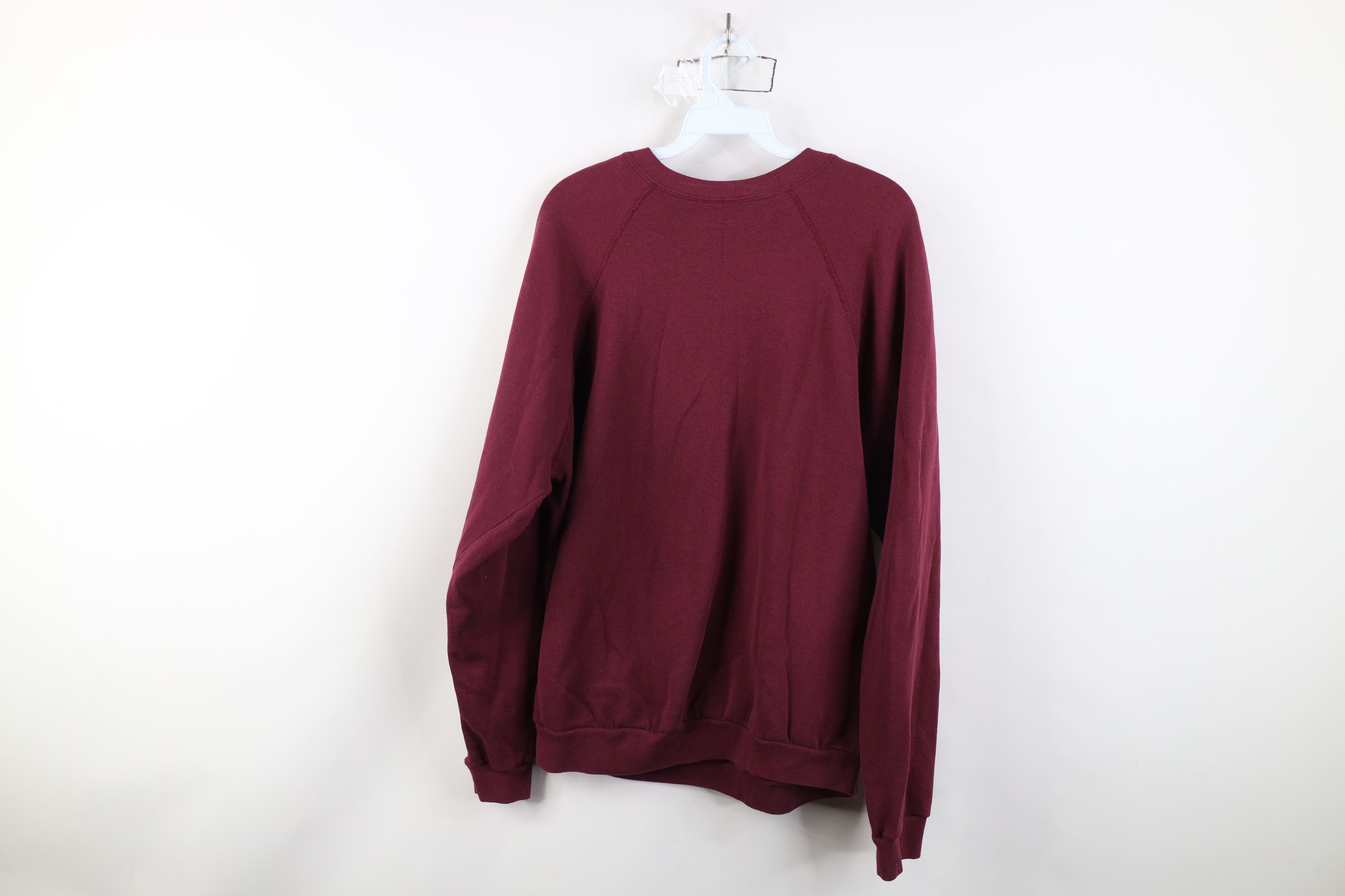 Vintage Vintage 90s Streetwear Crewneck Sweatshirt Burgundy USA Size US XL / EU 56 / 4 - 12 Thumbnail