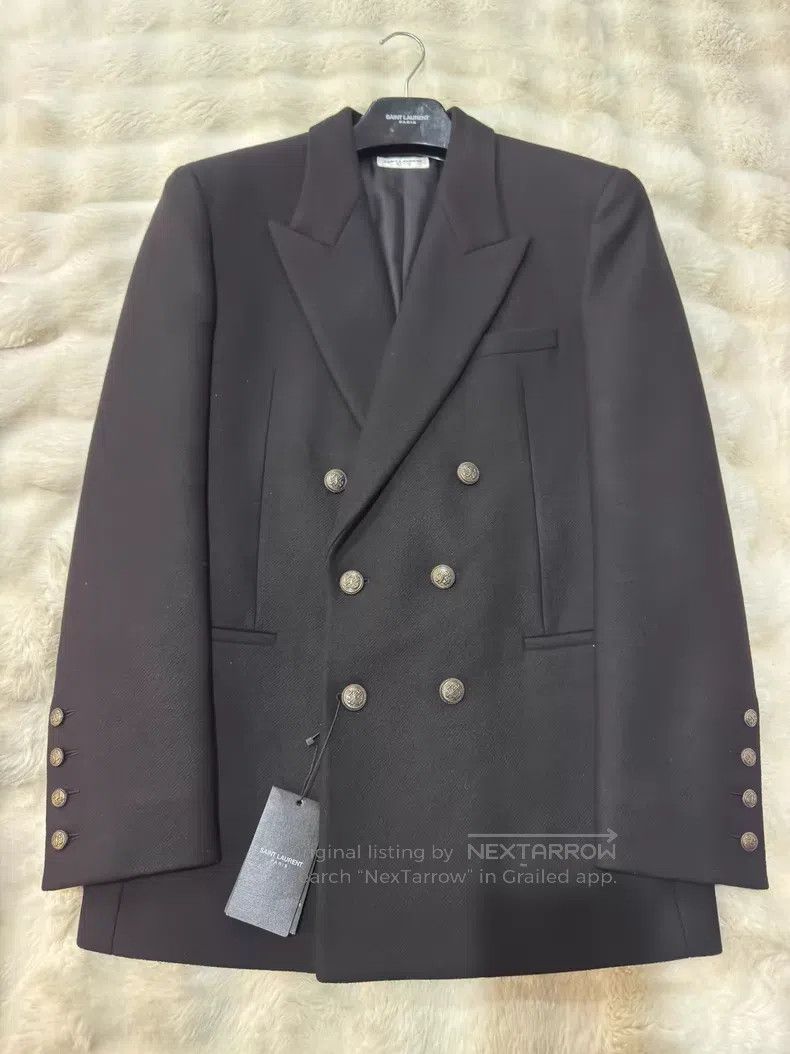 Saint Laurent Paris Saint Laurent Paris Black and Gold Cashmere Men's Overcoat Size US M / EU 48-50 / 2 - 1 Thumbnail