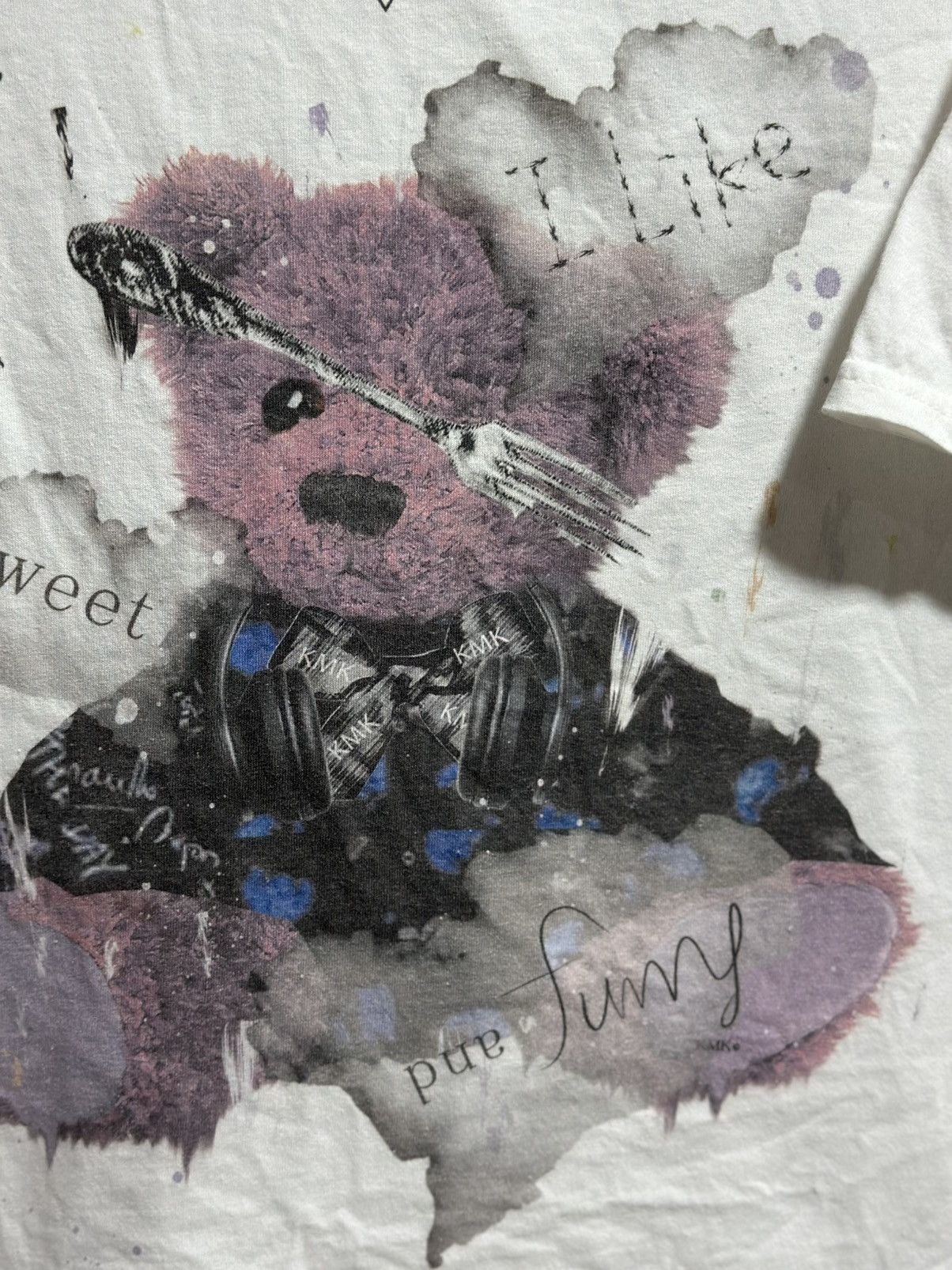 Japanese Brand Vintage Kmk Japan Sweet And Funny Faded Tee Size US XXL / EU 58 / 5 - 2 Thumbnail