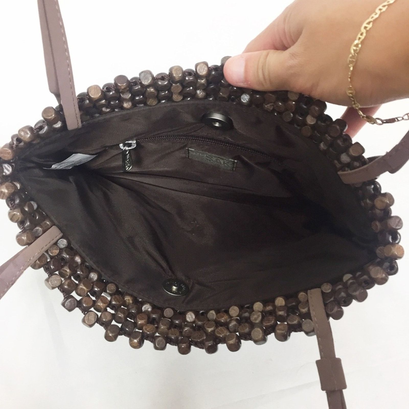 Other The Sak Brown Wooden Beaded Mini Handbag Size ONE SIZE - 2 Thumbnail