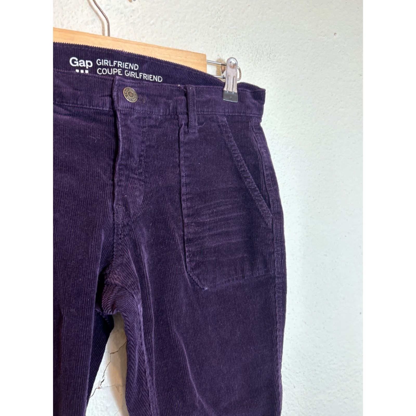 Gap Gap Womens Corduroy Pants Plum Purple Size 2 Ankle 28x26.5 Pants - Size 26" / US 2 / IT 38 - 6 Thumbnail