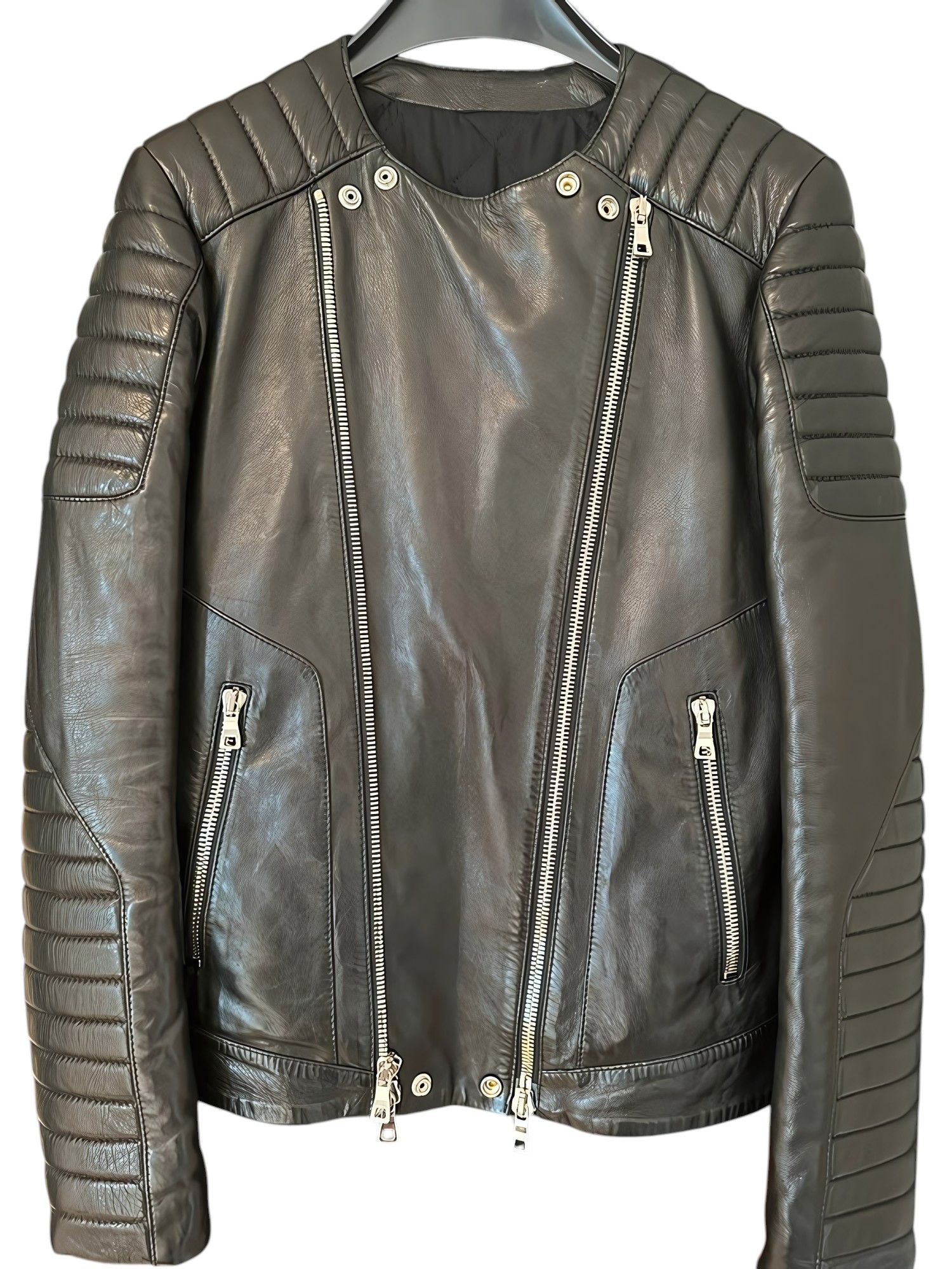 Balmain ICONIC LEATHER BIKER JACKET Size US M / EU 48-50 / 2 - 1 Thumbnail