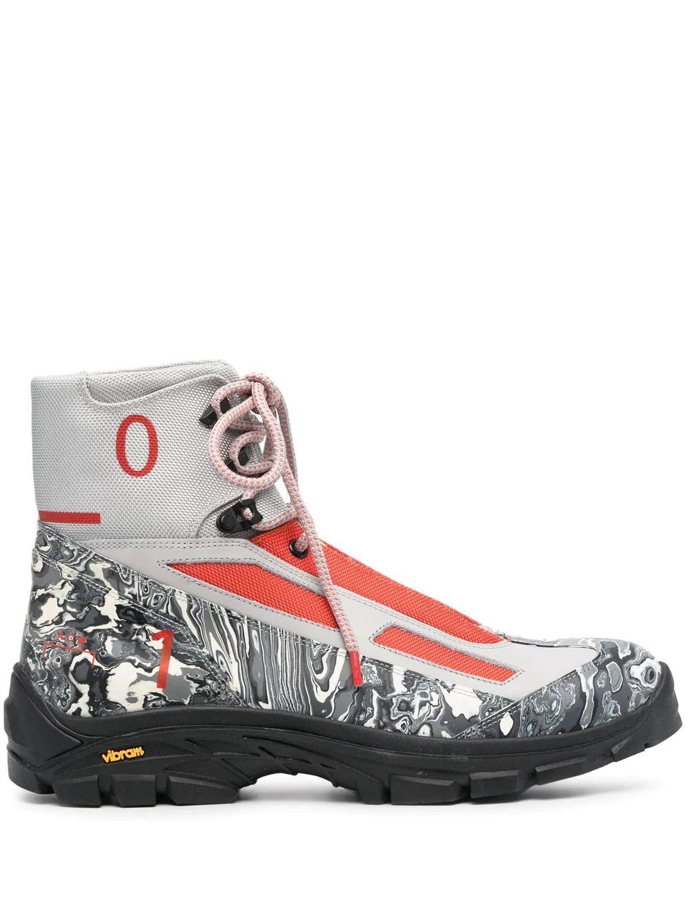 image of A Cold Wall Chunky Lace Up Boots in Grey Marble, Men's (Size 7)