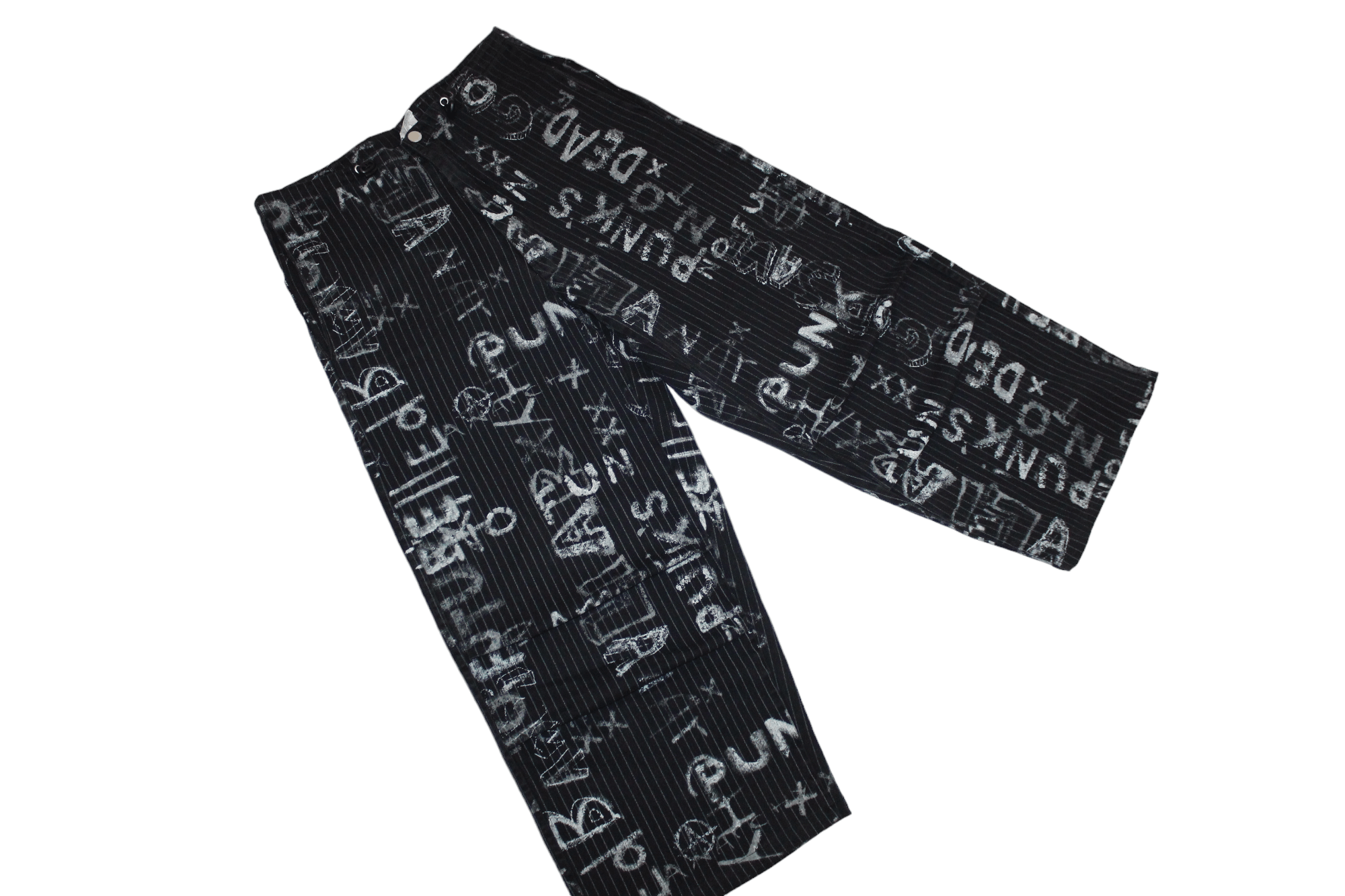 If Six Was Nine Y2K💥Anniluce Punk Poem design hickory wide leg pants Size US 30 / EU 46 - 4 Thumbnail