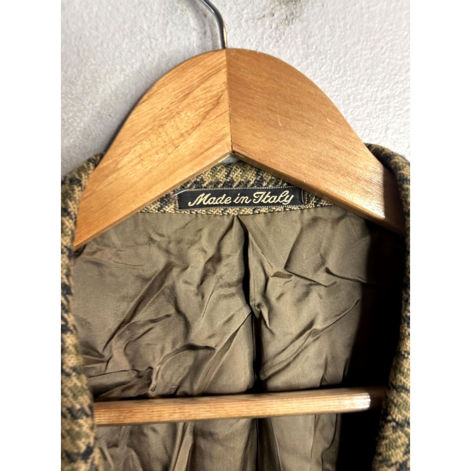 Vintage VINTAGE Mani Sport Coat Blazer Mens 44 Brown Check Tweed Wool Made In Italy 80s Size 44R - 3 Thumbnail