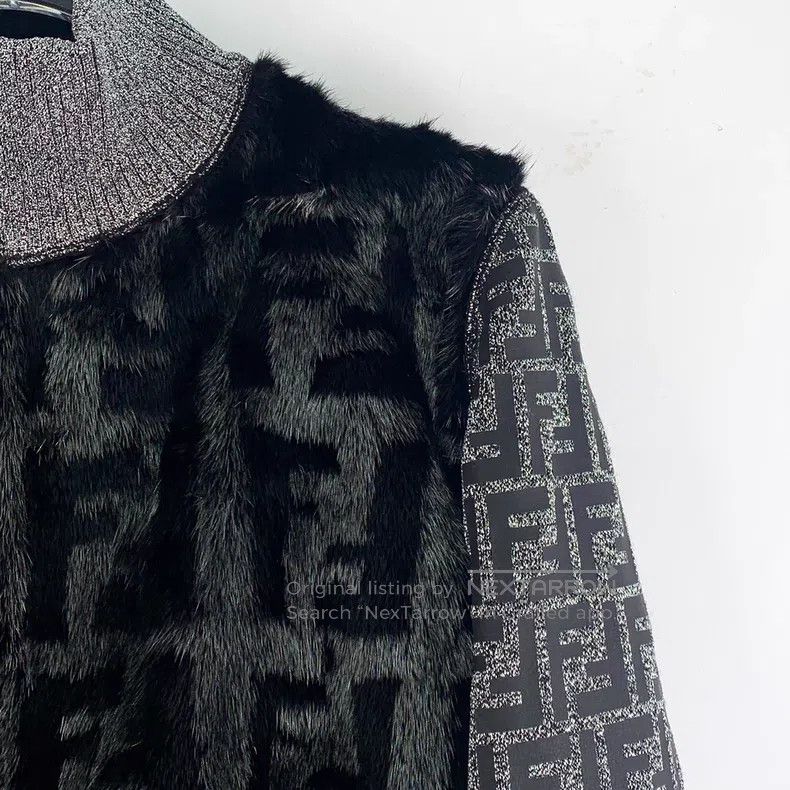 Fendi Fendi Silver and Black Faux Mink Fur Jacket Size XS / US 0-2 / IT 36-38 - 3 Thumbnail