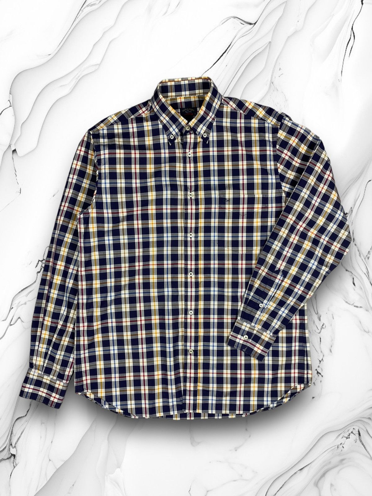 Paul & Shark × Vintage Vintage Paul Shark Designer Button Up Shirt Size US L / EU 52-54 / 3 - 1 Thumbnail