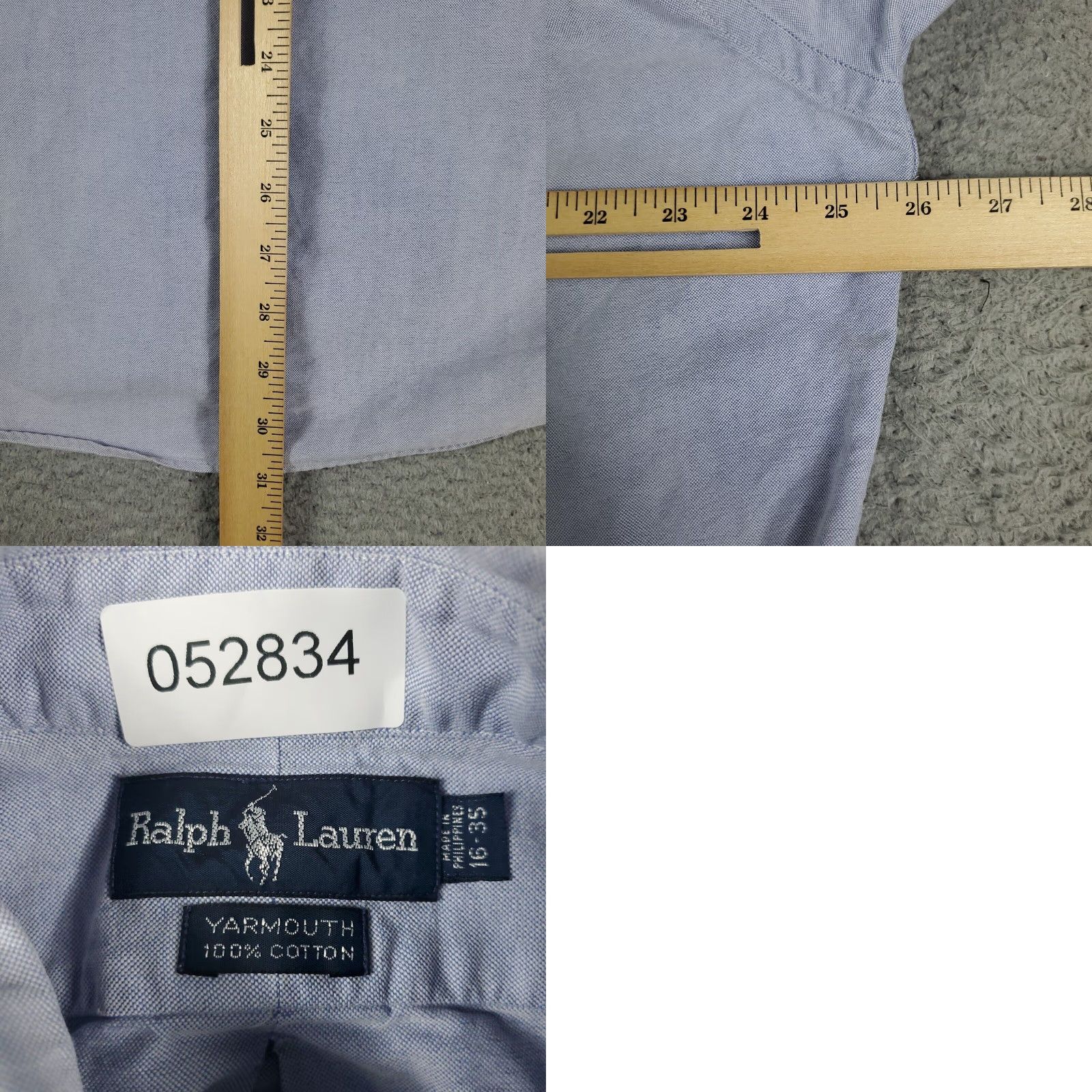 Ralph Lauren Ralph Lauren Dress Shirt Mens 16 Blue Long Sleeve Button-Up Regular Fit Size 42R - 8 Thumbnail