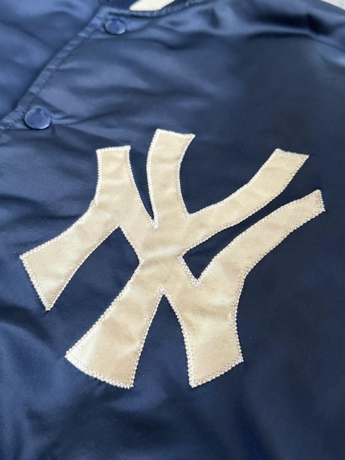 Vintage Vtg 70’ Yankees NY Satin Bomber Jacket Size US L / EU 52-54 / 3 - 11 Thumbnail