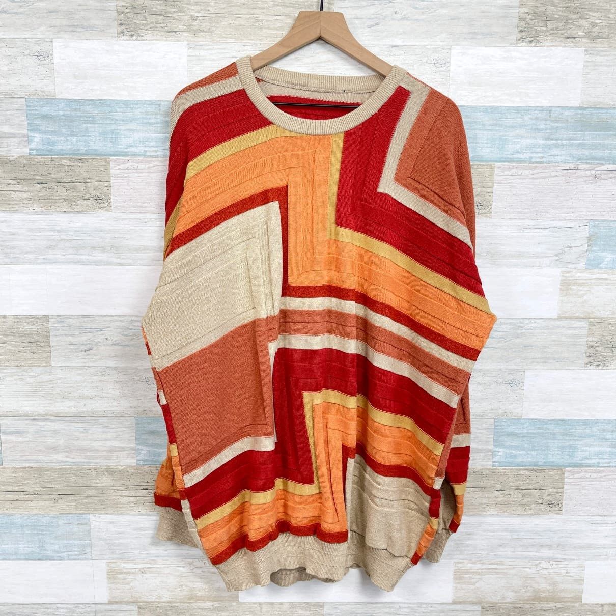 image of Tundra Vintage 90's Cosby Coogi Style Sweater Orange Mens (Size 2XL)