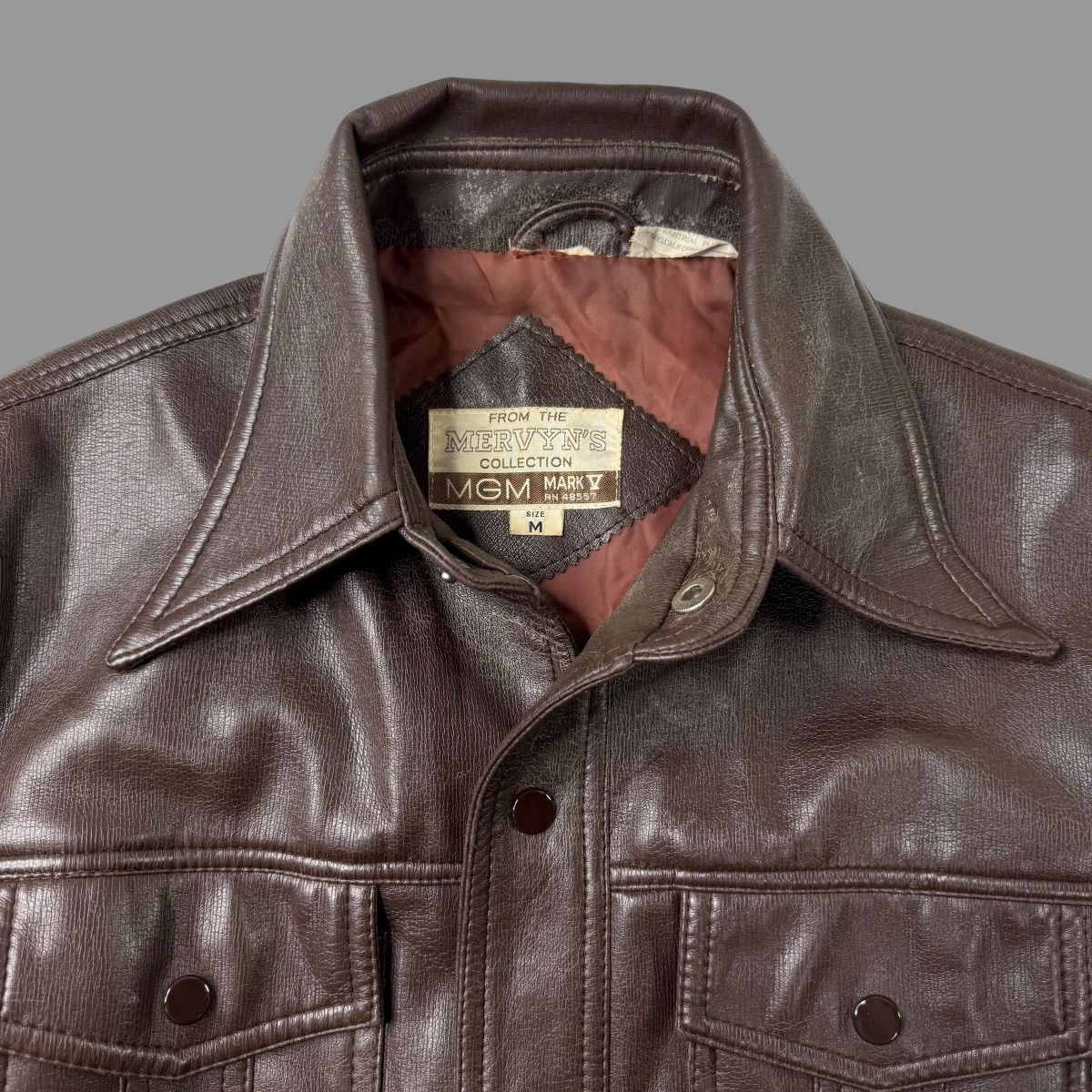 Vintage Vintage 1970s brown leather trucker jacket Size US M / EU 48-50 / 2 - 3 Thumbnail