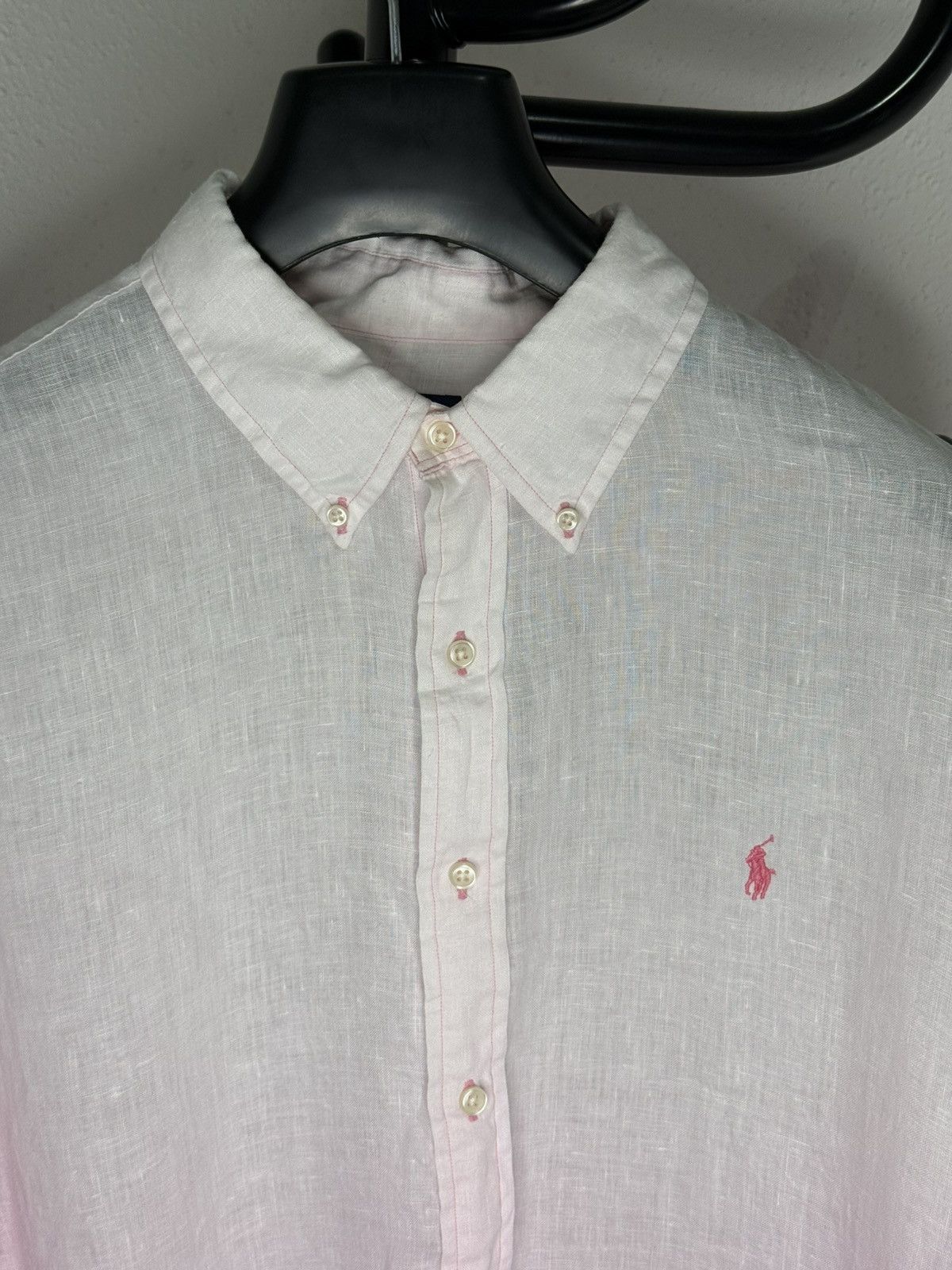 Polo Ralph Lauren Polo Ralph Lauren Linen Shirt Pink Size US XXL / EU 58 / 5 - 2 Thumbnail