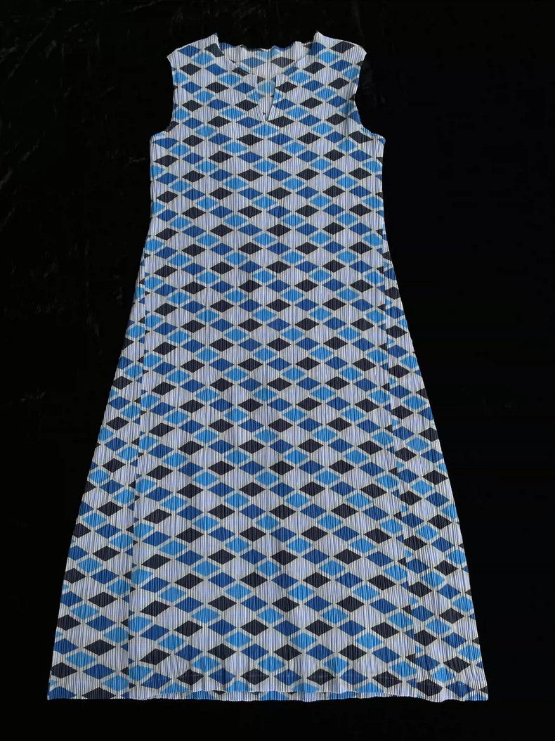 Issey Miyake Issey Miyake size:2 Blue geometric diamond-shaped dress Size M / US 6-8 / IT 42-44 - 7 Thumbnail