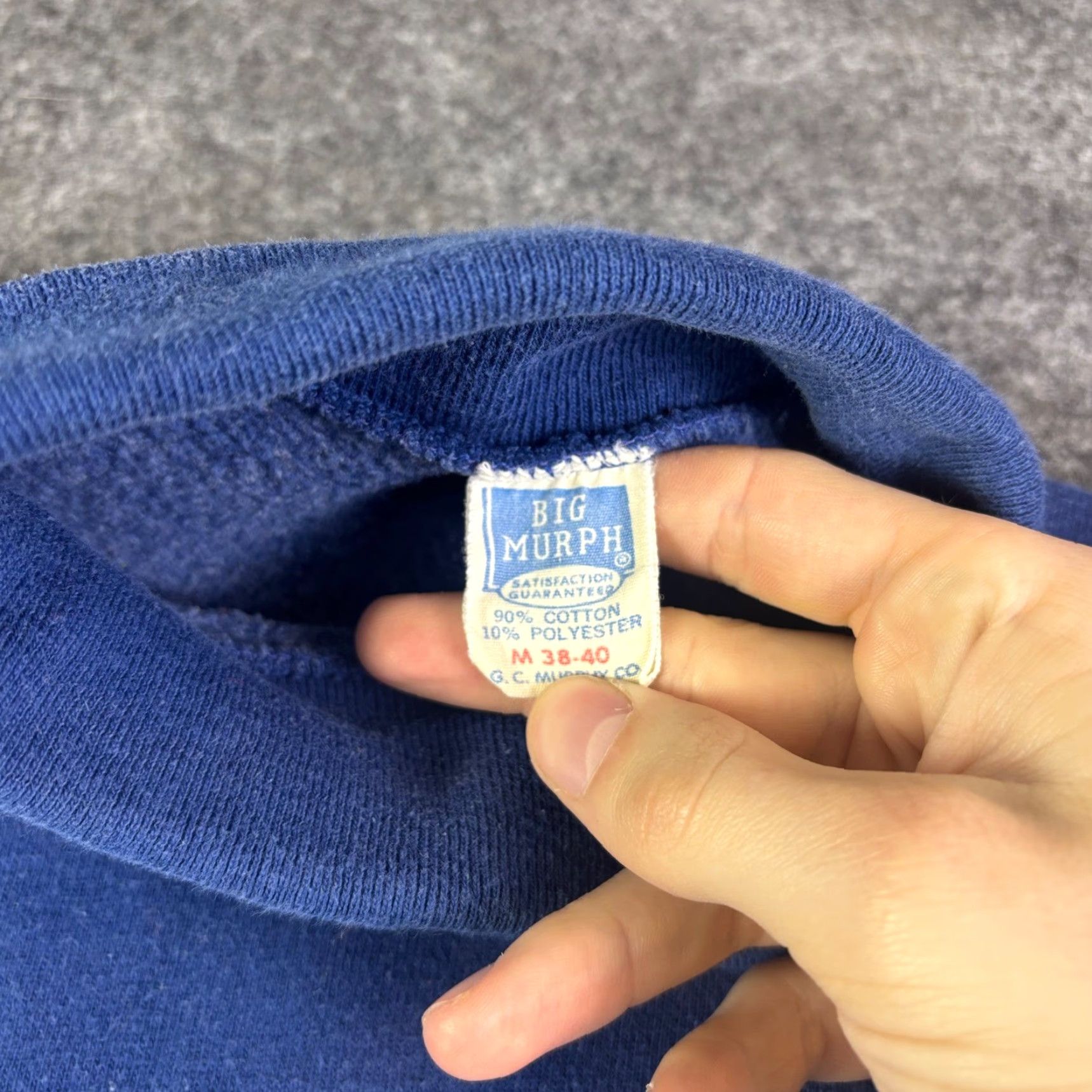 Vintage VINTAGE Big Murph Sweatshirt Mens M Blue Long Sleeve Mock Neck Pullover Self-Brand 1990s Sportswear Casual Size US M / EU 48-50 / 2 - 5 Thumbnail