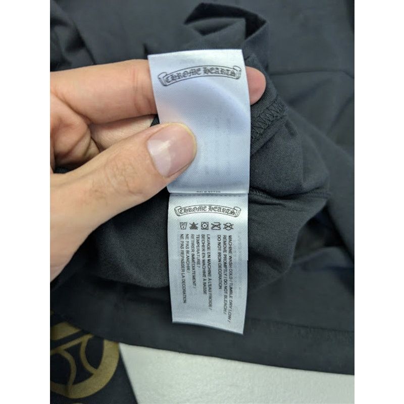 Chrome Hearts o1rshd1 Gold Neck Logo Long Sleeve T-Shirt in Black Size US M / EU 48-50 / 2 - 17 Thumbnail