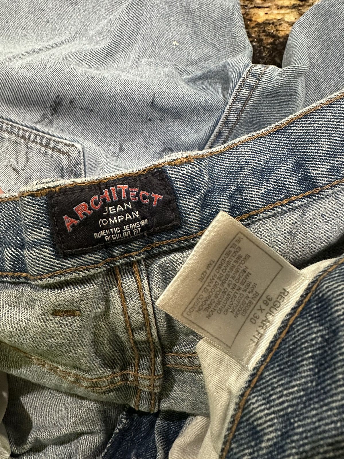 Architect × Vintage Vintage Architect Distressed Thrashed Paint Denim Blue Jeans Size US 36 / EU 52 - 8 Thumbnail
