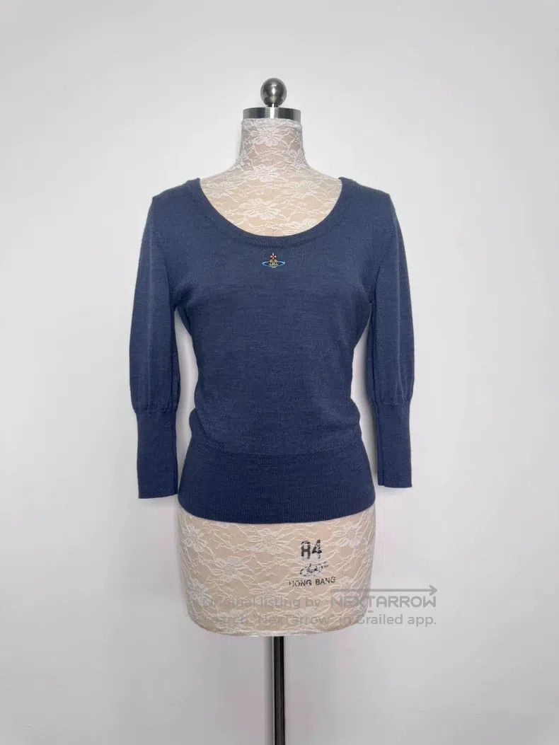 Vivienne Westwood Vivienne Westwood Blue Gray Knit Sweater Eight-Quarter Sle Size S / US 4 / IT 40 - 1 Thumbnail