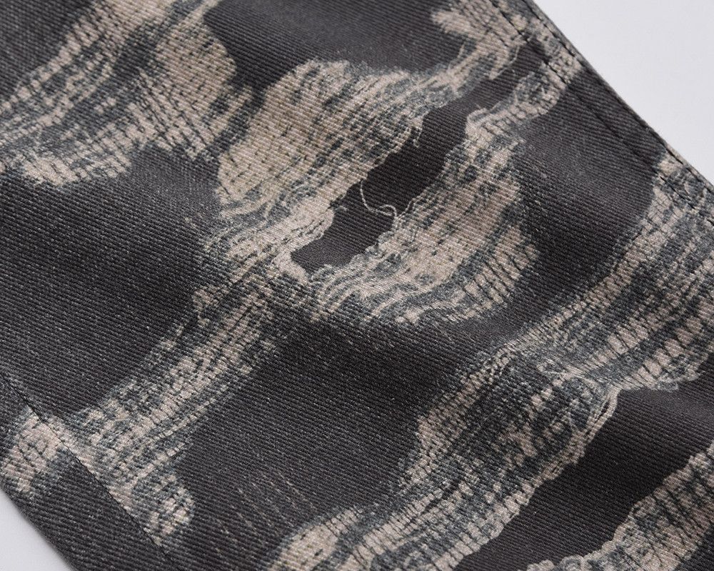 Jean × Vintage Distressed Patchwork Straight Baggy Jeans Size US 35 - 5 Thumbnail