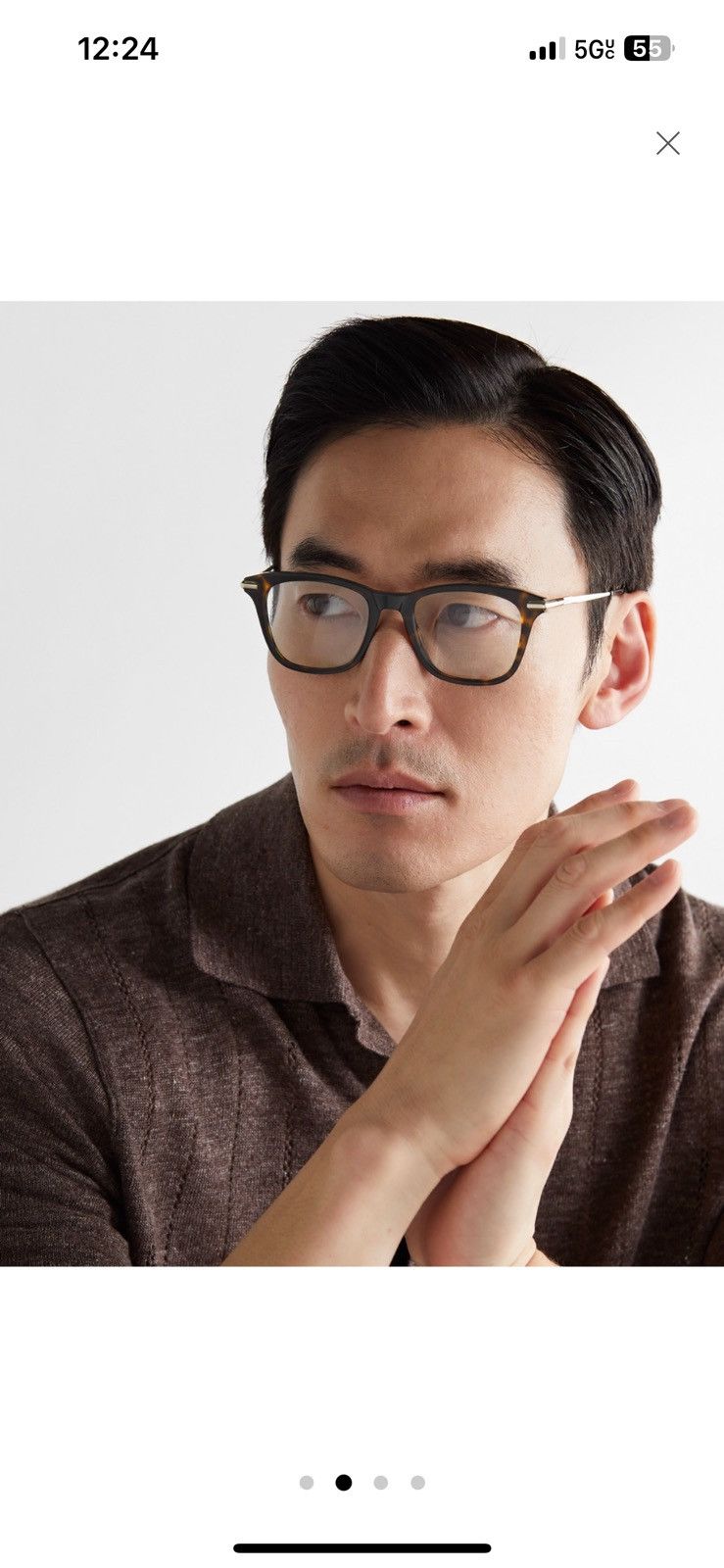 Brioni Brioni d frame gold tone tortoiseshell optical glasses Size ONE SIZE - 3 Thumbnail