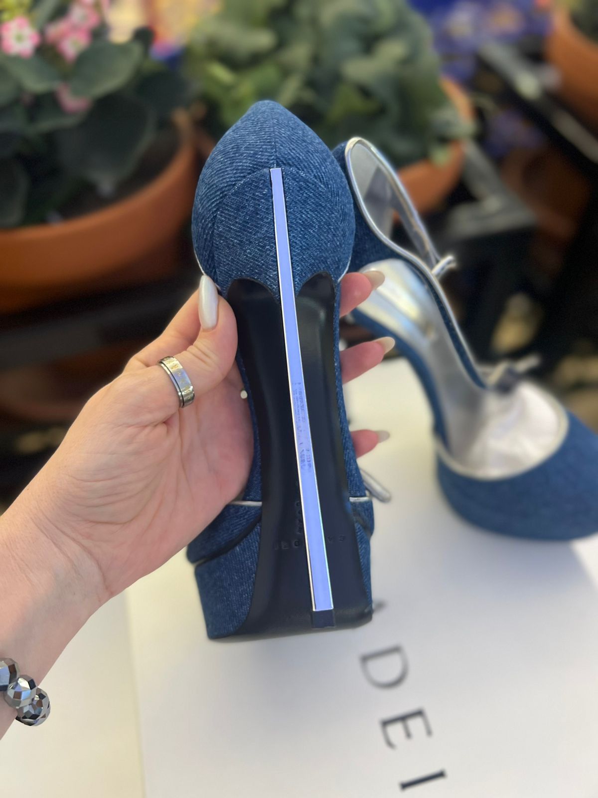 Casadei Denim heels , Blade Pumps Size US 8.5 / IT 38.5 - 4 Thumbnail